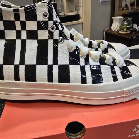 New Converse Chuck 70 Checkered Pattern shoes - Egret (A08764C) Mens Size 13 HTF - Picture 5 of 14